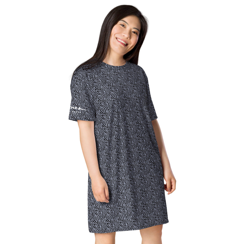 Grey Zebra T-shirt dress