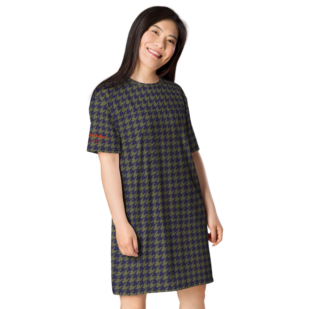 Grey Houndstooth T-shirt dress