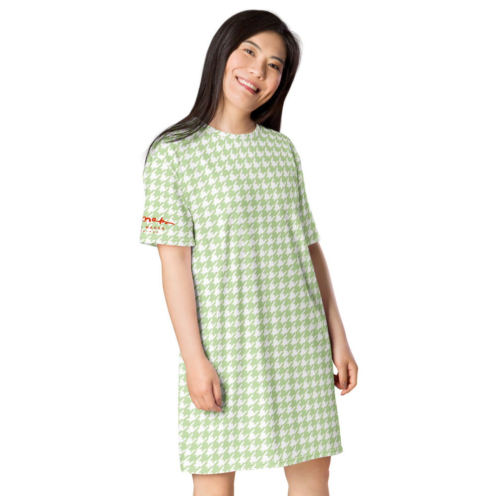 Butterfly Houndstooth T-shirt dress