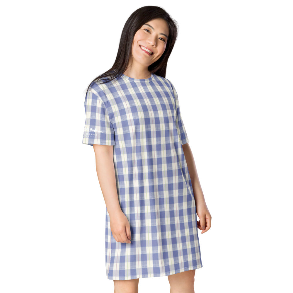 Navy Plaid T-shirt dress