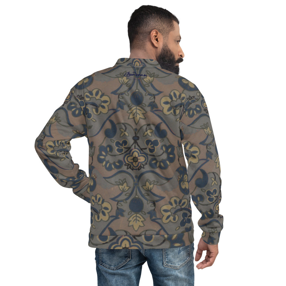 Unisex Bomber Jacket - Not Quite Paisley On Light Brown - Men