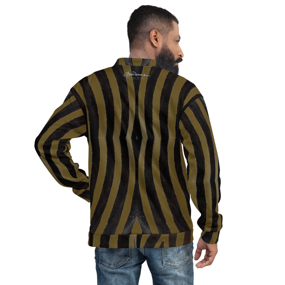 Unisex Bomber Jacket - Olive Zebra - Men