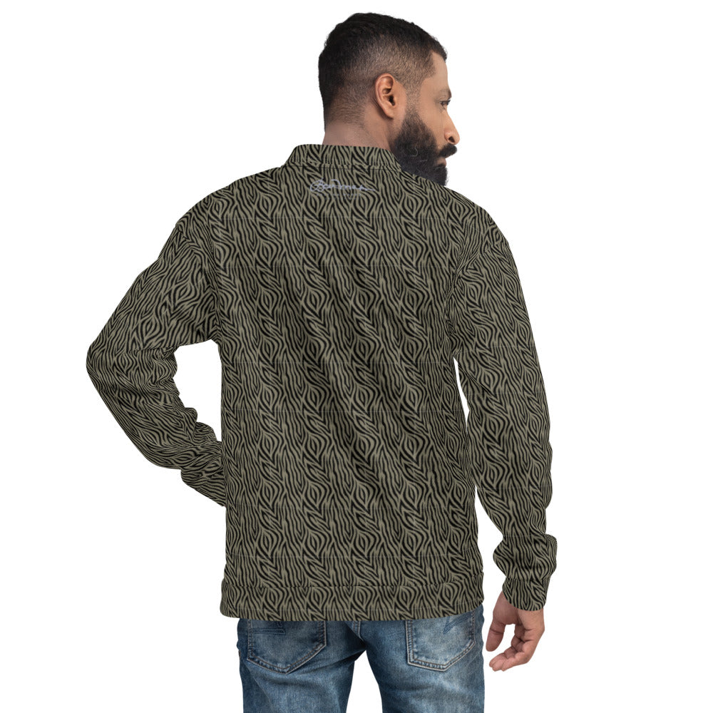 Unisex Bomber Jacket - Khaki Zebra - Men