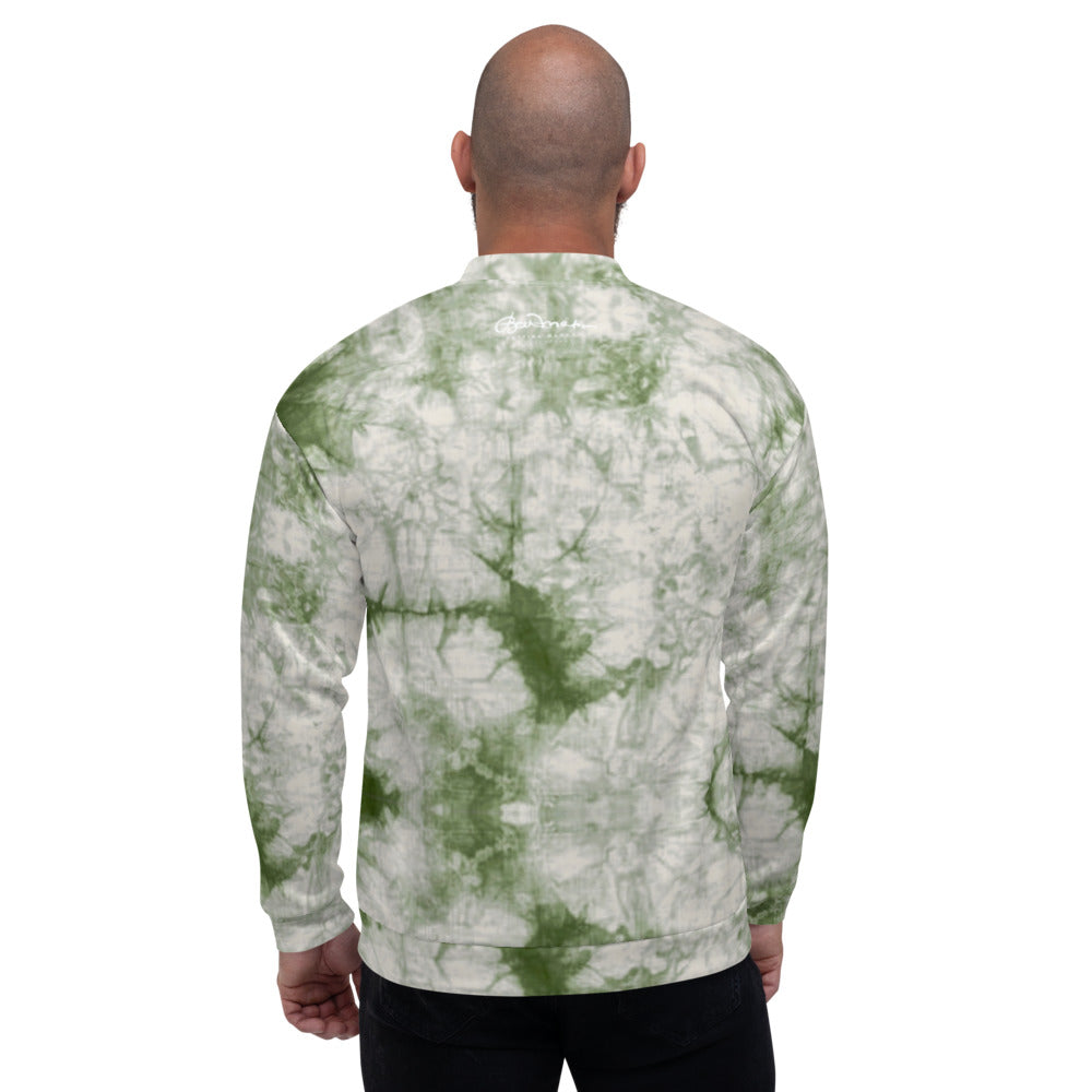 Recycled Unisex Bomber Jacket - Sage Tie Dye - Men
