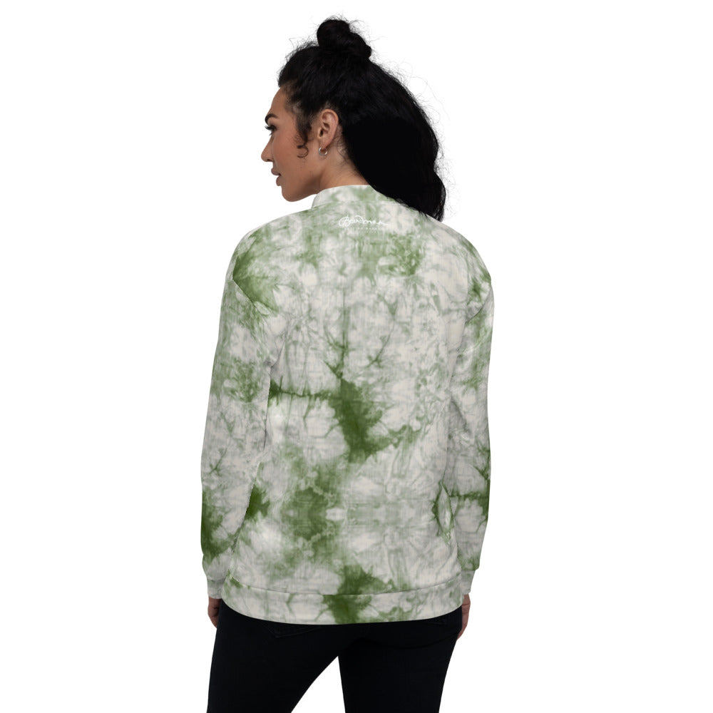 Unisex Bomber Jacket - Sage Tie Dye - Women