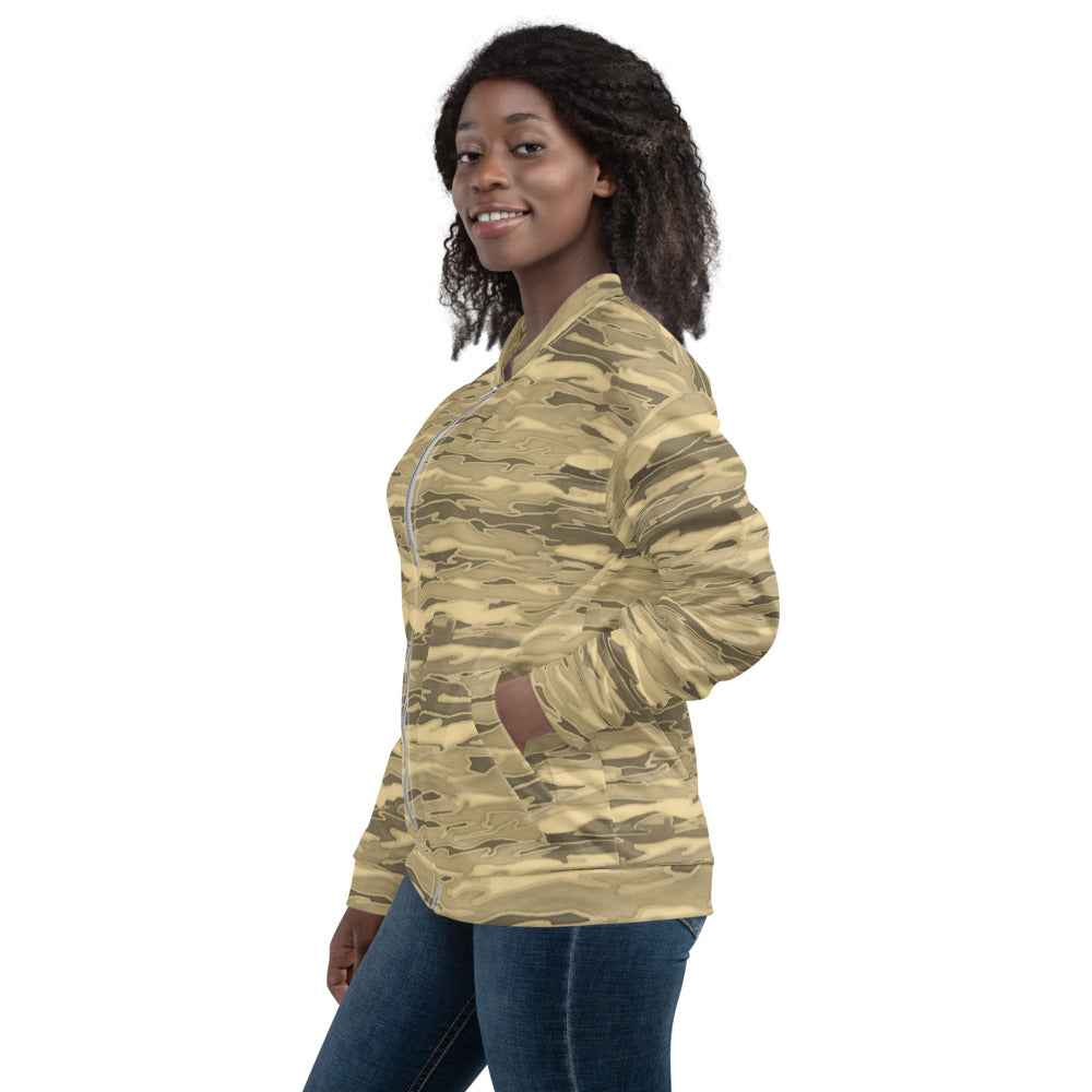 Unisex Bomber Jacket - Sand Lava Camouflage - Women