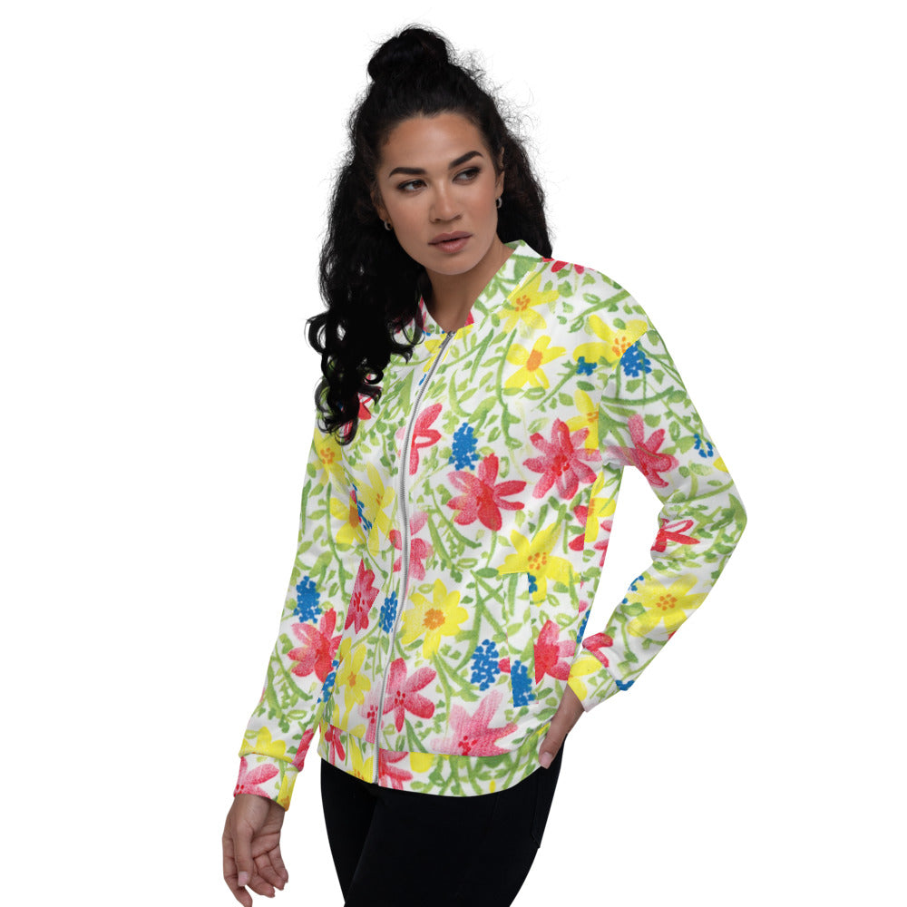 Unisex Bomber Jacket - Wildflower - Women