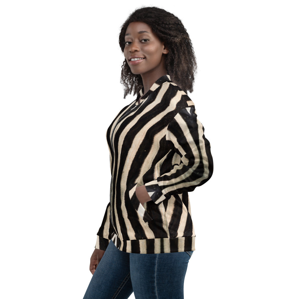 Unisex Bomber Jacket - Zebra - Women