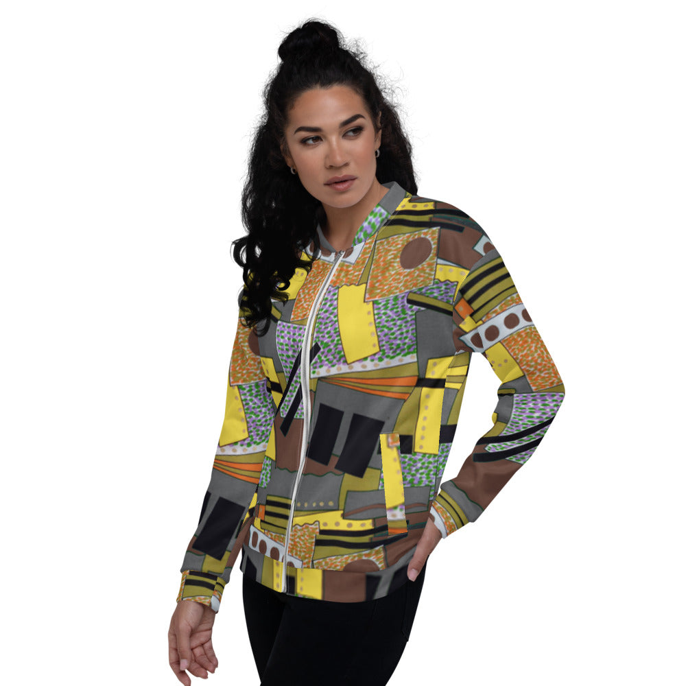 Recycled Unisex Bomber Jacket - Graphic Tango - Women