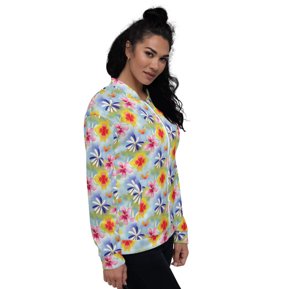 Unisex Bomber Jacket - Sunrise Floral - Women