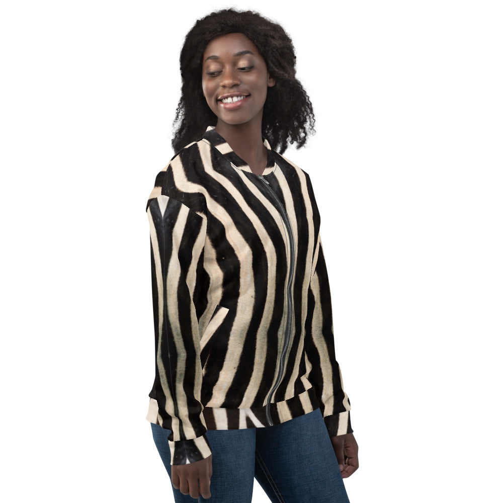 Unisex Bomber Jacket - Zebra - Women