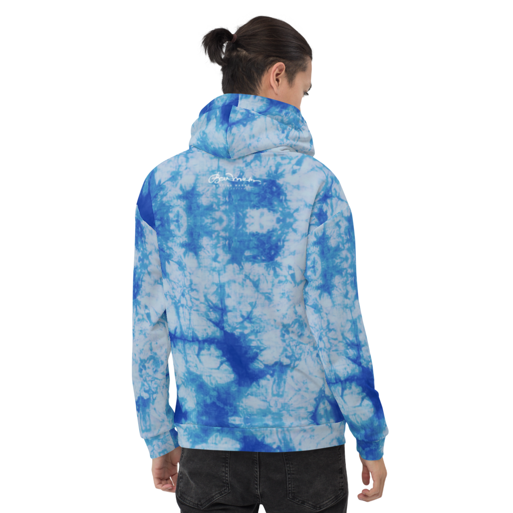 Recycled Unisex Hoodie - Blue Tie Dye - Men