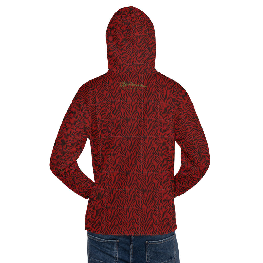 Recycled Unisex Hoodie - Red Zebra - Men