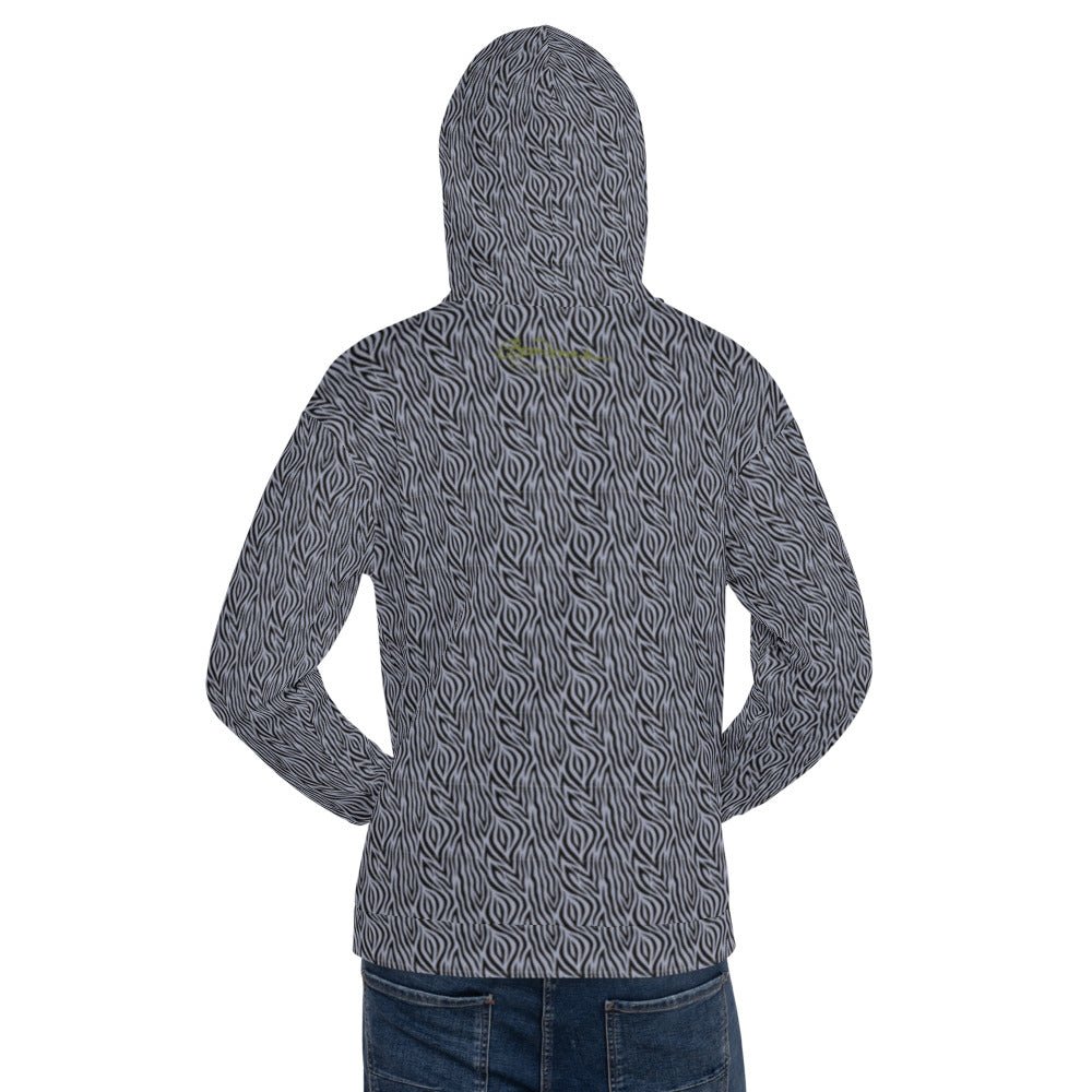Recycled Unisex Hoodie - Grey Zebra - Men