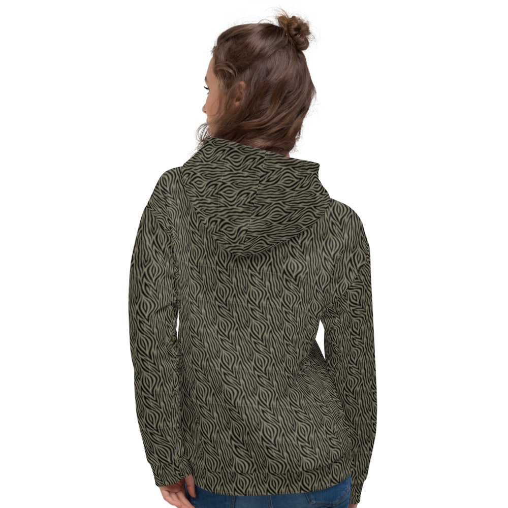 Recycled Unisex Hoodie - Khaki Zebra - Women