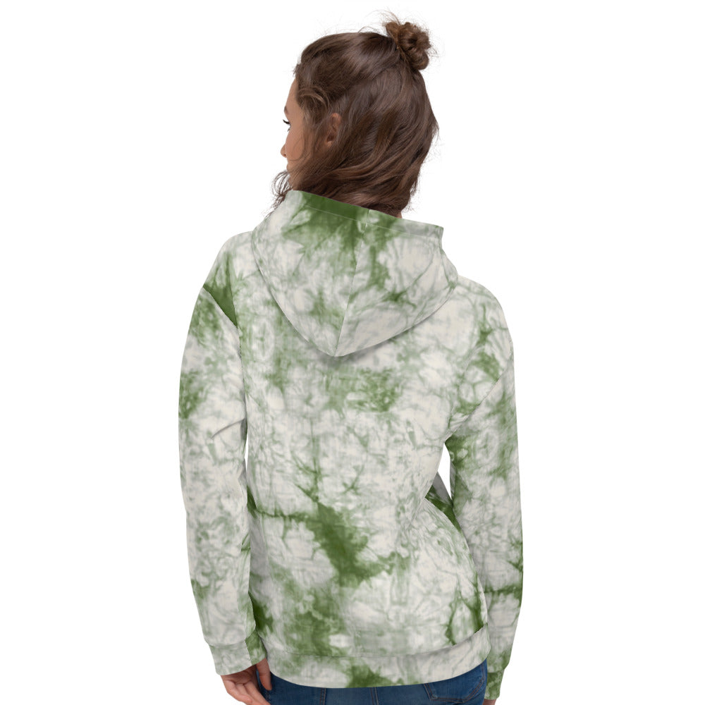 Recycled Unisex Hoodie - Sage Tie Dye - Women