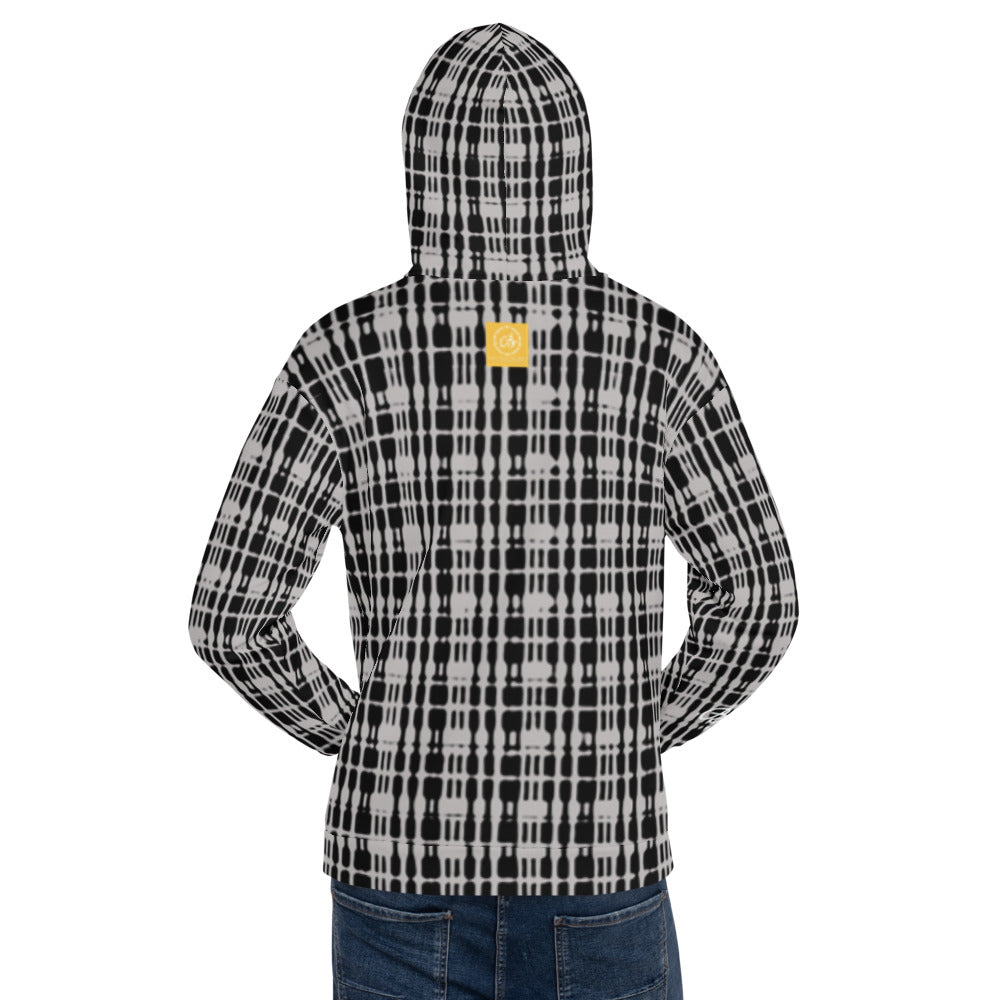 Recycled Unisex Hoodie - Grey Tight Plaid - Men