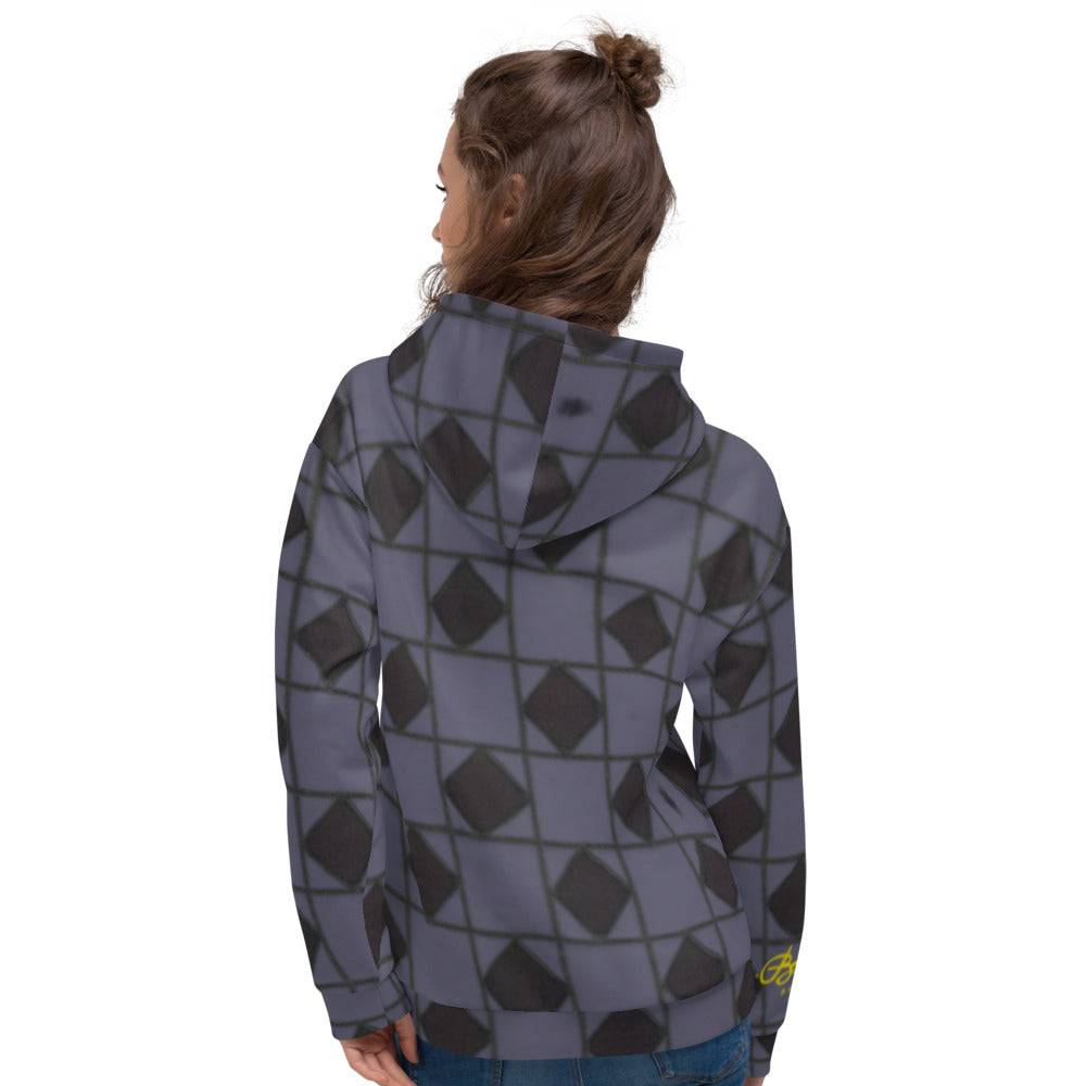 Recycled Unisex Hoodie - Slate Blue Optical - Women