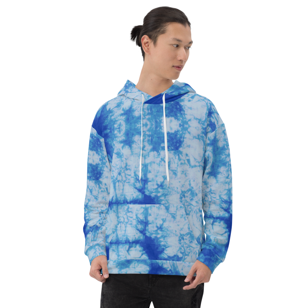 Recycled Unisex Hoodie - Blue Tie Dye - Men