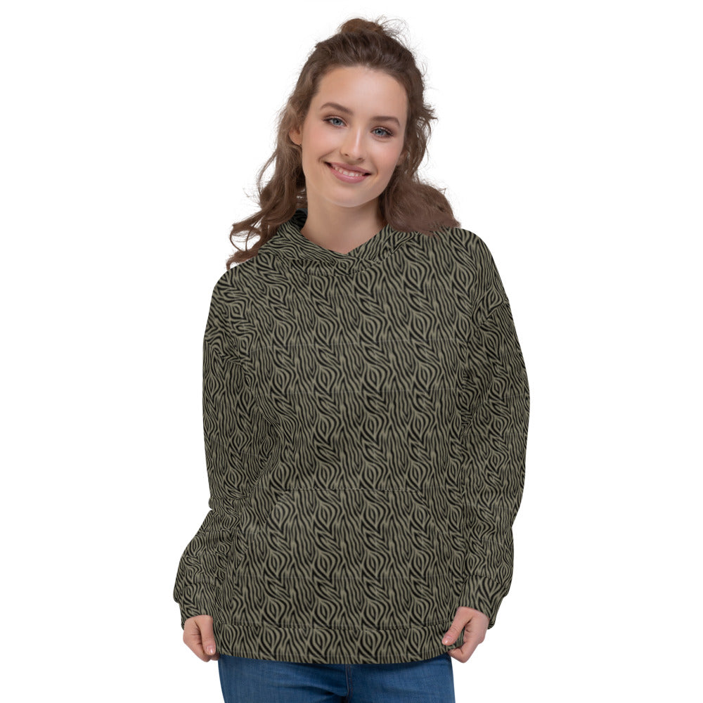 Recycled Unisex Hoodie - Khaki Zebra - Women
