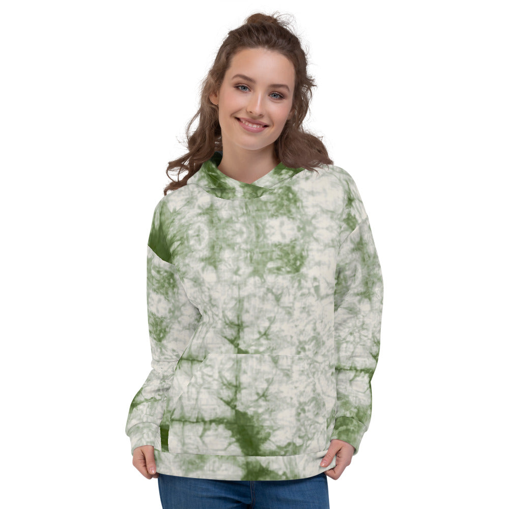 Recycled Unisex Hoodie - Sage Tie Dye - Women