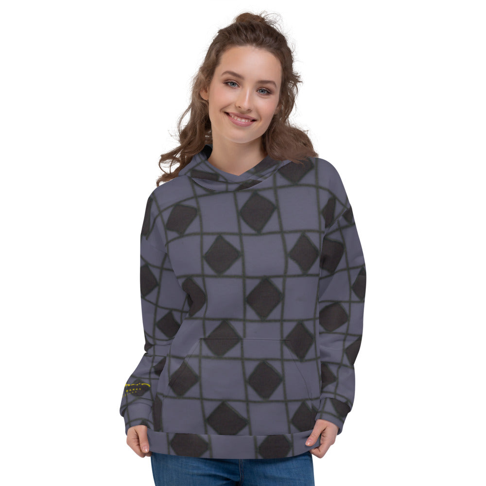 Recycled Unisex Hoodie - Slate Blue Optical - Women