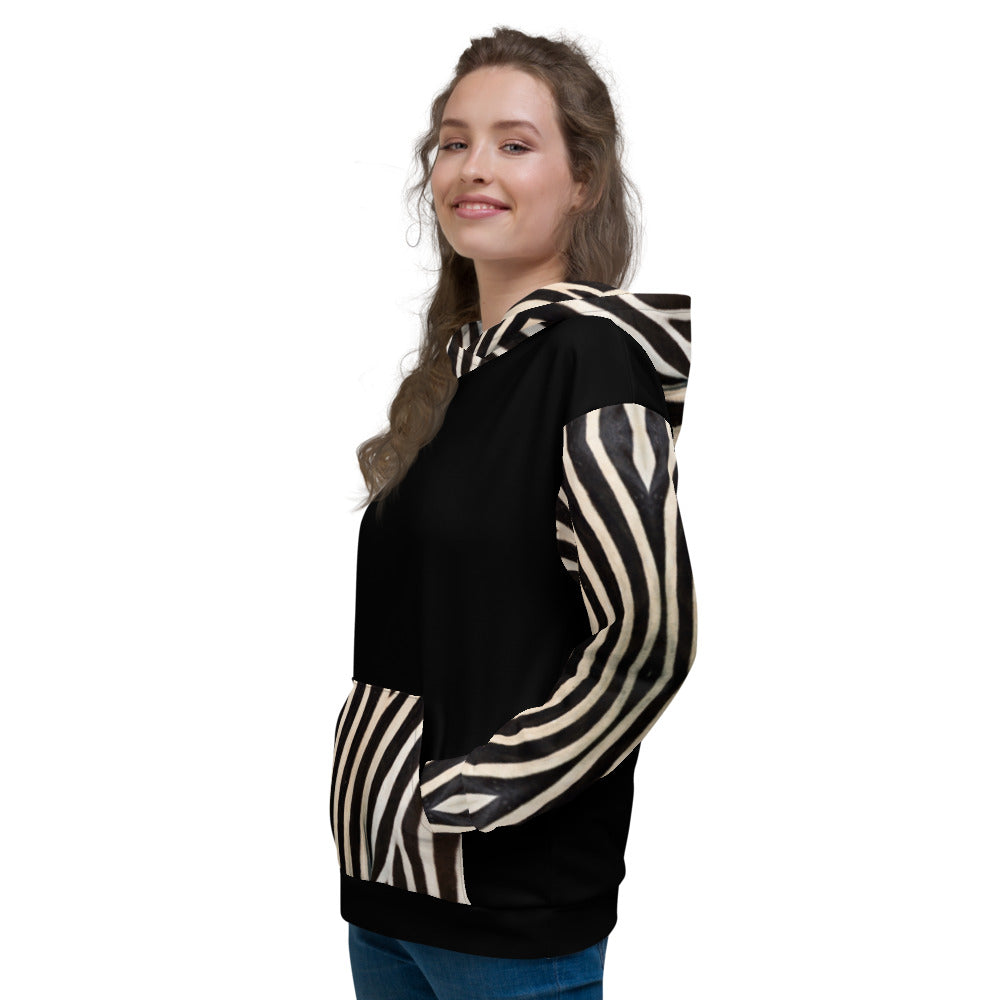 Recycled Unisex Hoodie - Engineered Zebra - Women