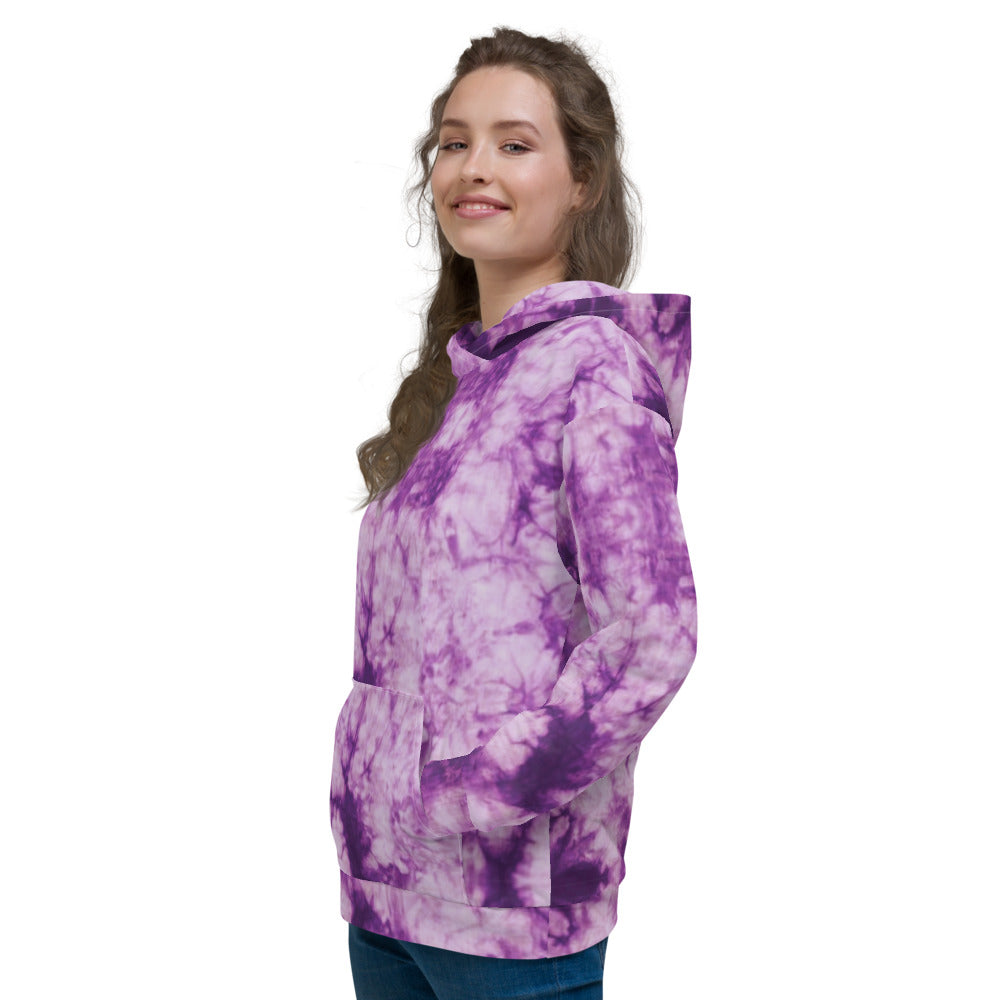 Recycled Unisex Hoodie - Purple Tie Dye - Women