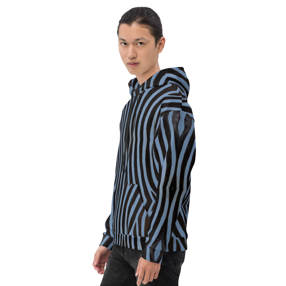 Recycled Unisex Hoodie - Blue Zebra - Men