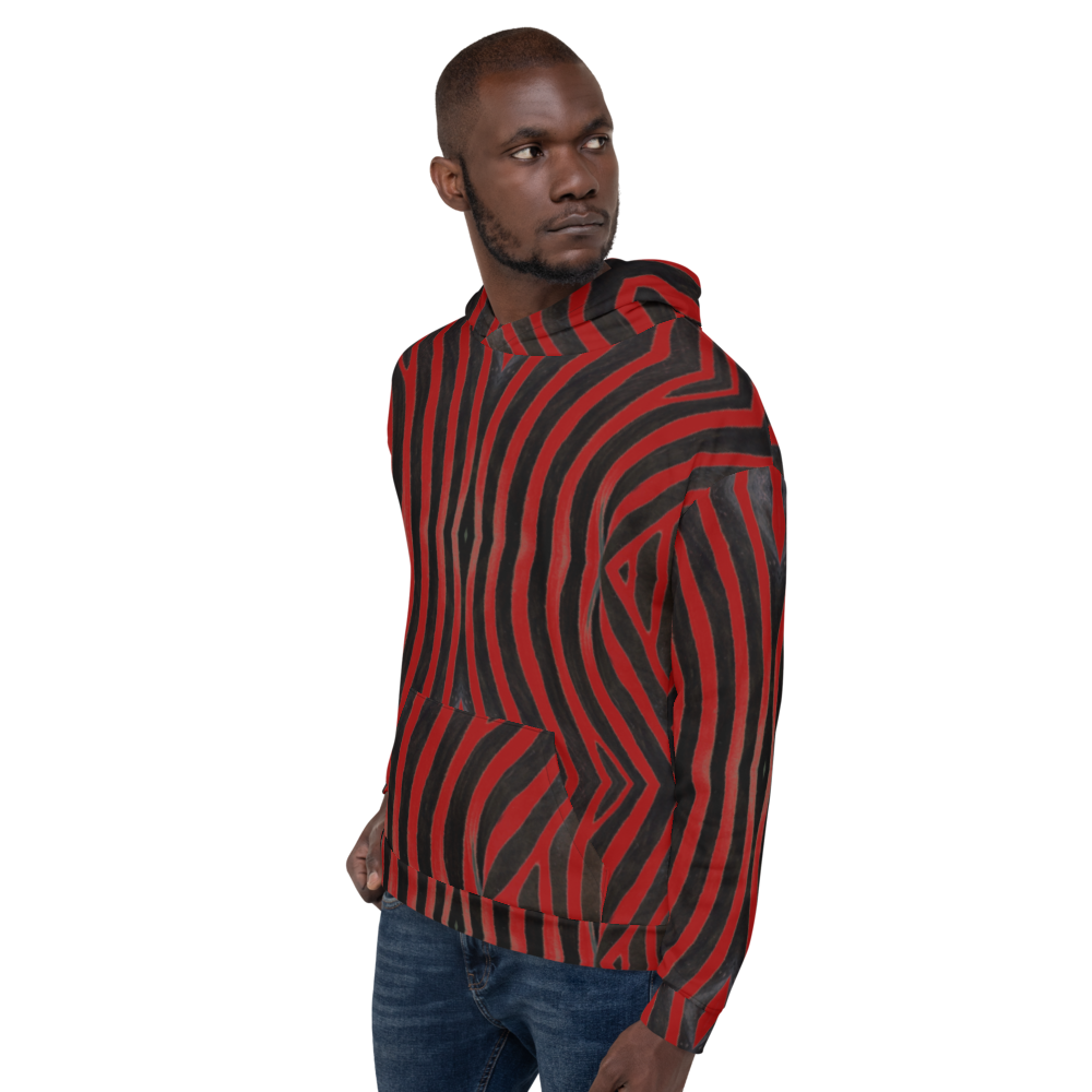Recycled Unisex Hoodie - Red Zebra - Men