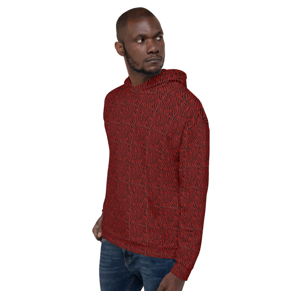 Recycled Unisex Hoodie - Red Zebra - Men