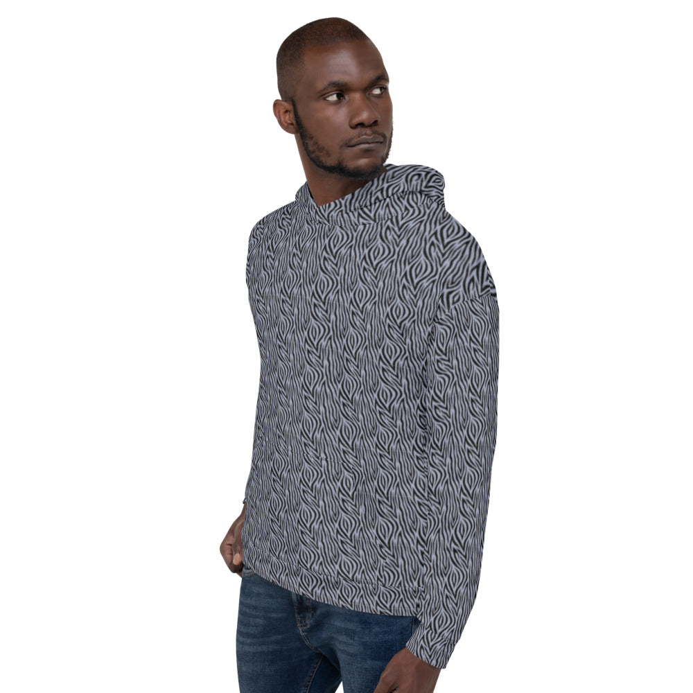 Recycled Unisex Hoodie - Grey Zebra - Men