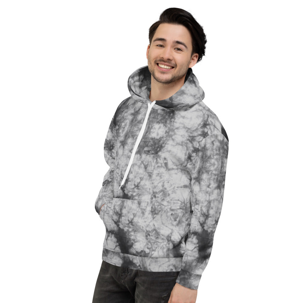 Recycled Unisex Hoodie - Grey Tie Dye - Women