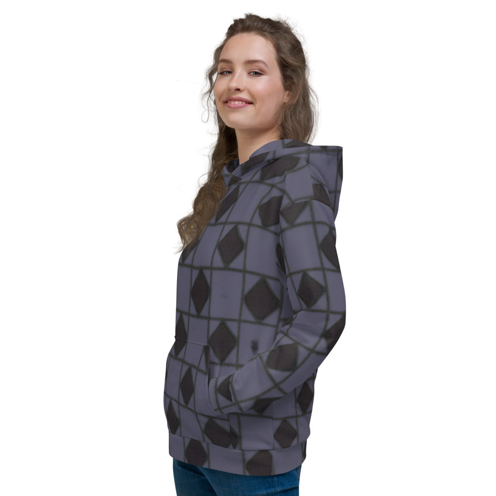Recycled Unisex Hoodie - Slate Blue Optical - Women