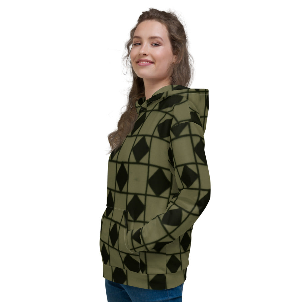 Recycled Unisex Hoodie - Khaki Optical - Women