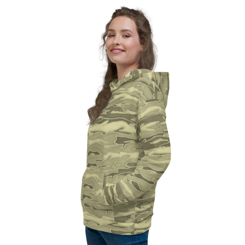 Recycled Unisex Hoodie - Khaki Lava Camouflage Women