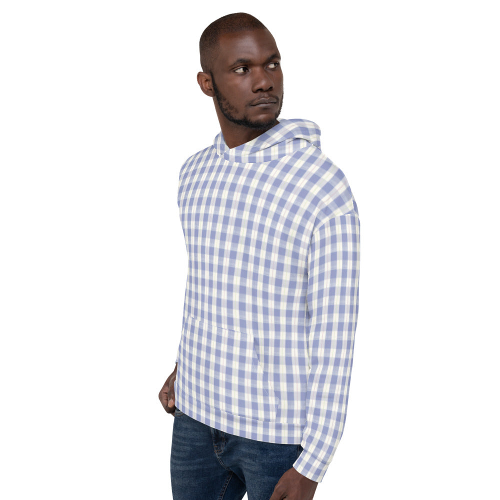 Recycled Unisex Hoodie - Navy Plaid - Men