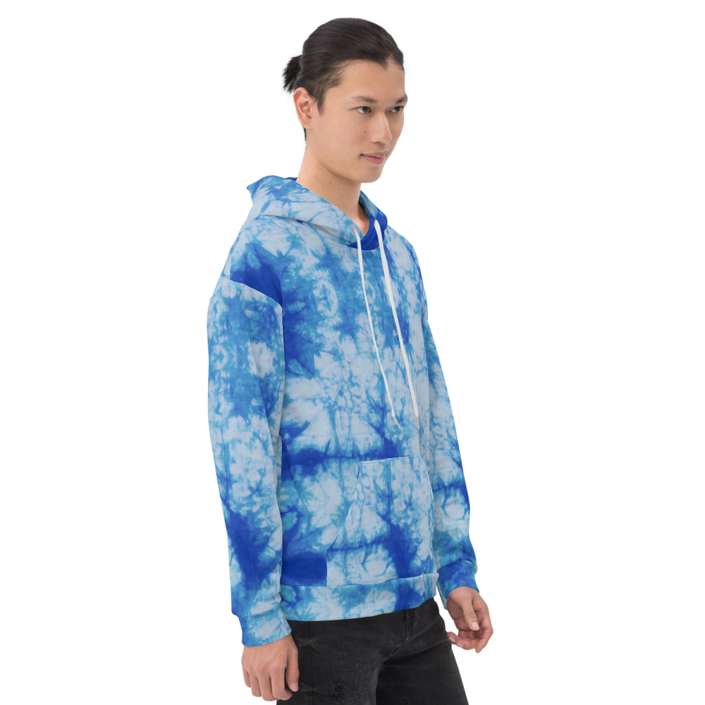 Recycled Unisex Hoodie - Blue Tie Dye - Men