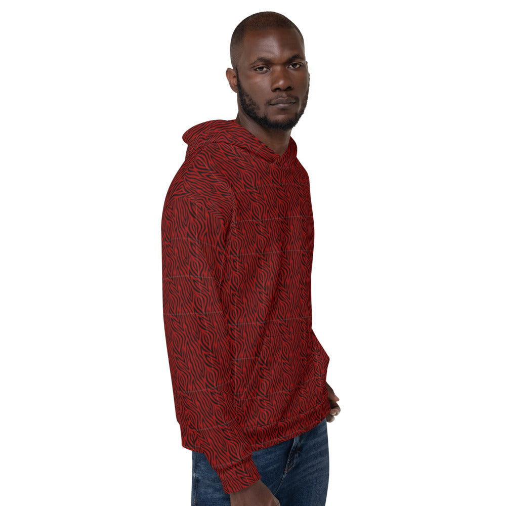 Recycled Unisex Hoodie - Red Zebra - Men