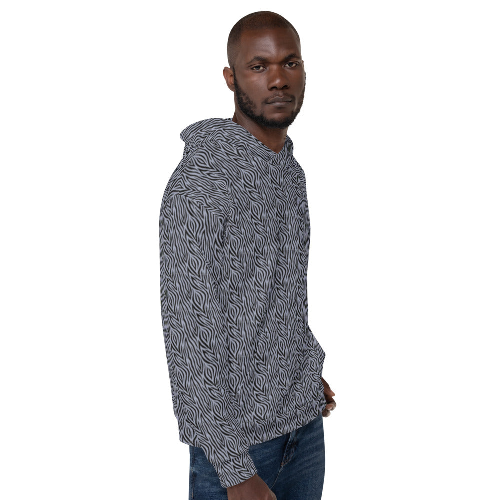 Recycled Unisex Hoodie - Grey Zebra - Men