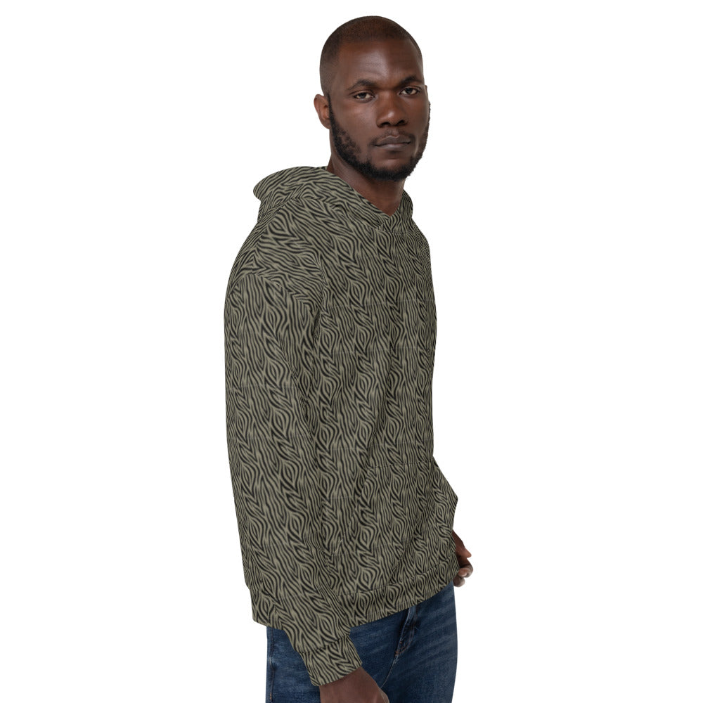 Recycled Unisex Hoodie - Khaki Zebra - Men