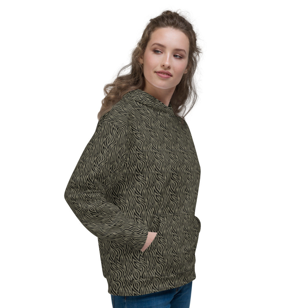 Recycled Unisex Hoodie - Khaki Zebra - Women