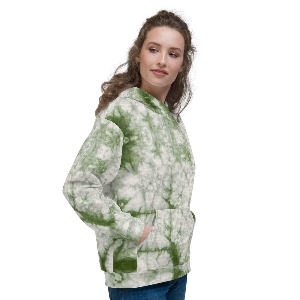 Recycled Unisex Hoodie - Sage Tie Dye - Women