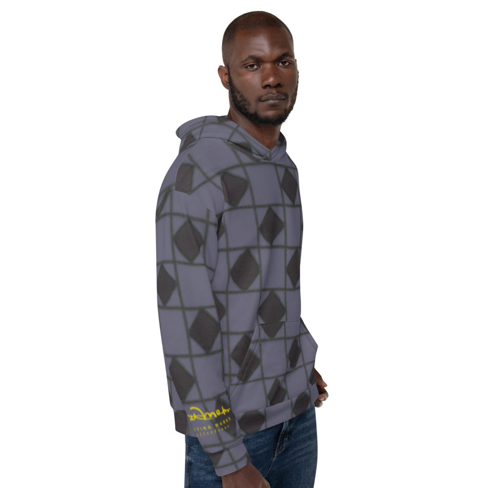 Recycled Unisex Hoodie - Slate Blue Optical - Men