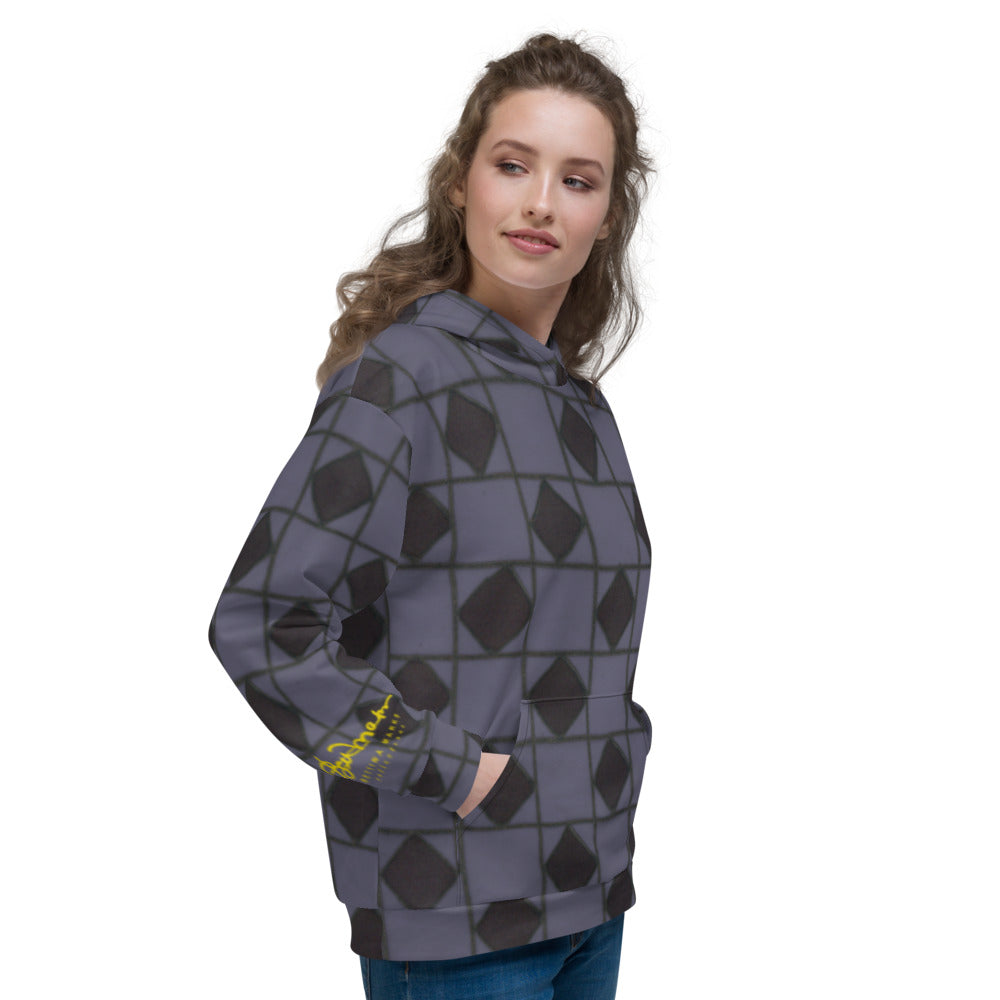 Recycled Unisex Hoodie - Slate Blue Optical - Women