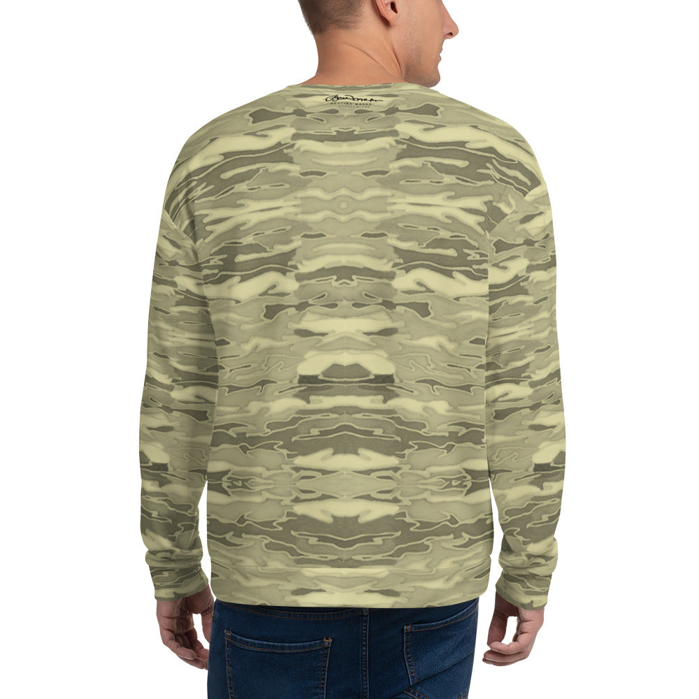 Recycled Unisex Sweatshirt - Khaki Camouflage Lava - Men