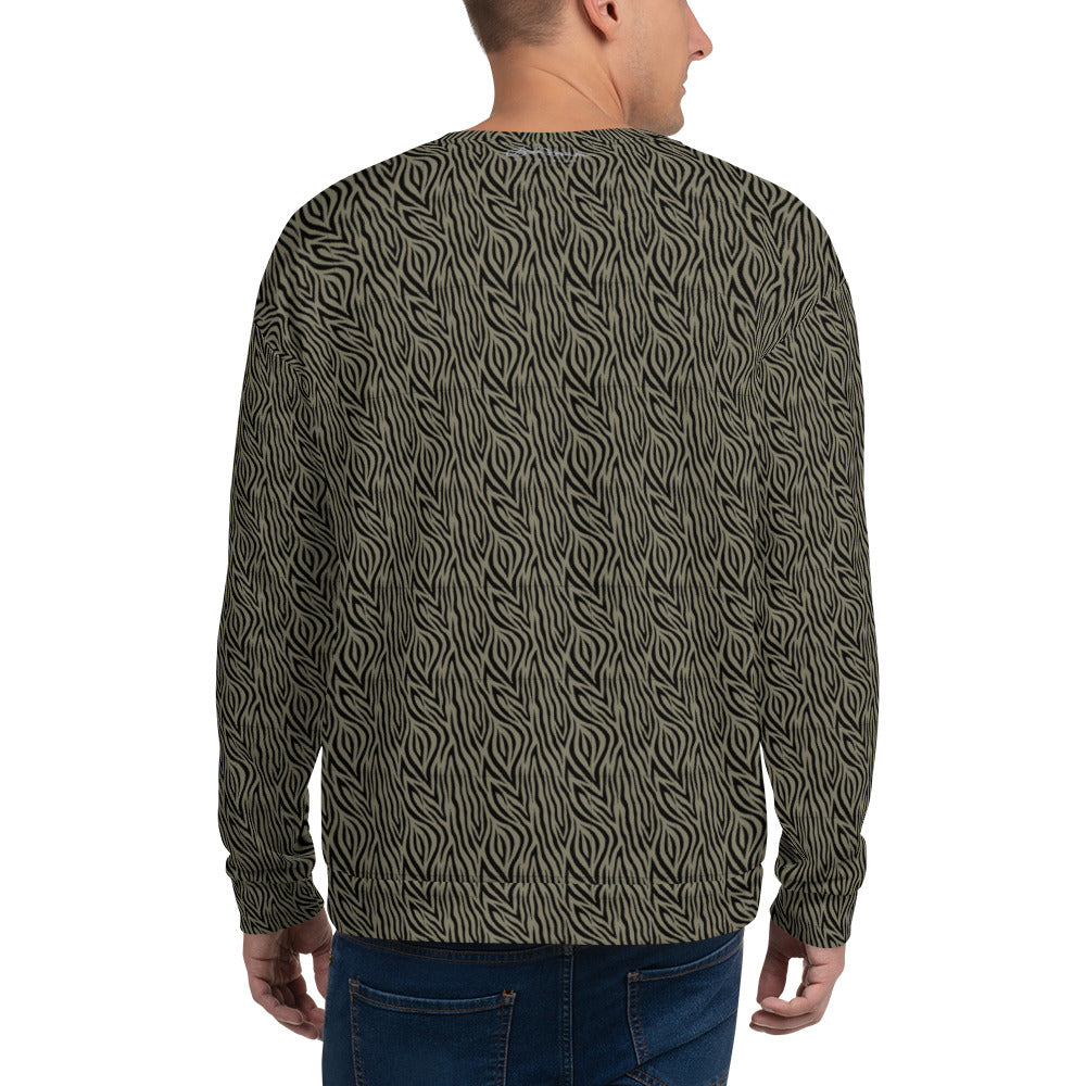 Recycled Unisex Sweatshirt - Khaki Zebra - Men