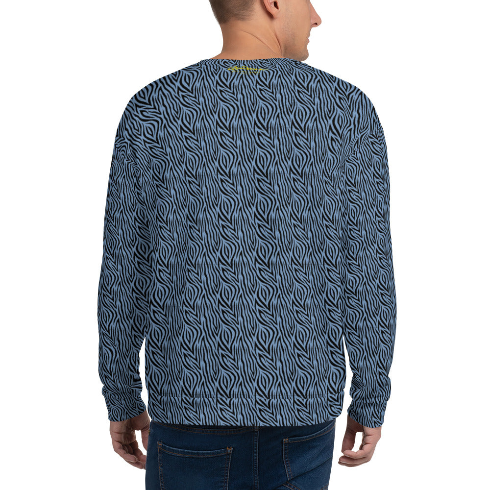 Recycled Unisex Sweatshirt - Blue Zebra - Men