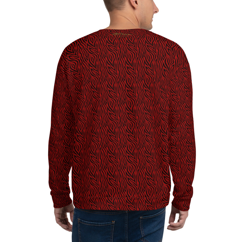 Recycled Unisex Sweatshirt - Red Zebra - Men
