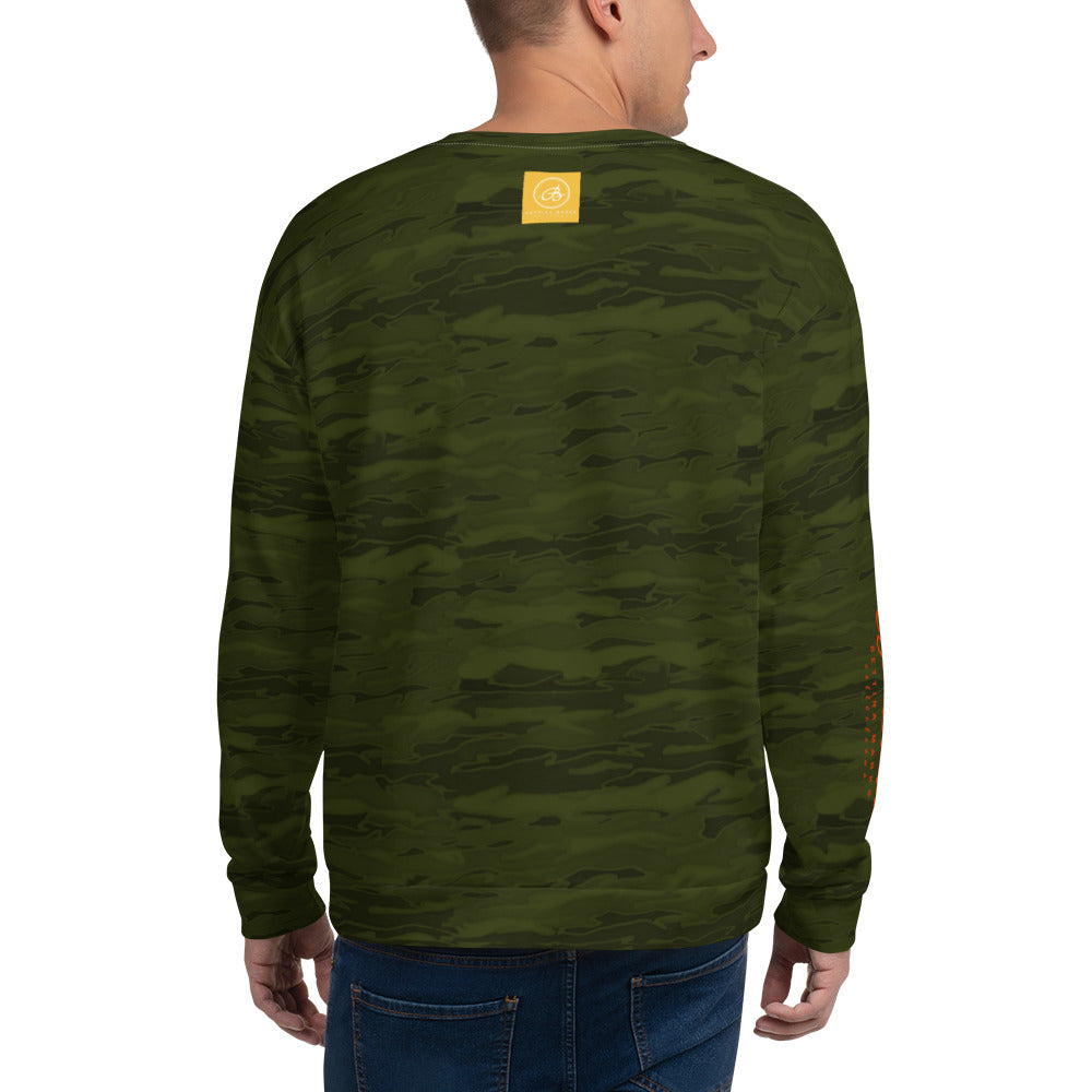 Recycled Unisex Sweatshirt - Army Camouflage Lava - Men